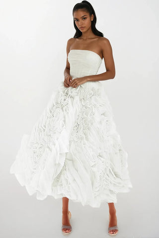 Unreal Sensibility Strapless Midi Dress - By Baano