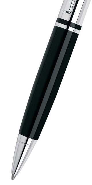 Calais™ Chrome & Black Lacquer Ballpoint Pen - By Baano