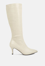 Uptown Pointed Mid Heel Calf Boots