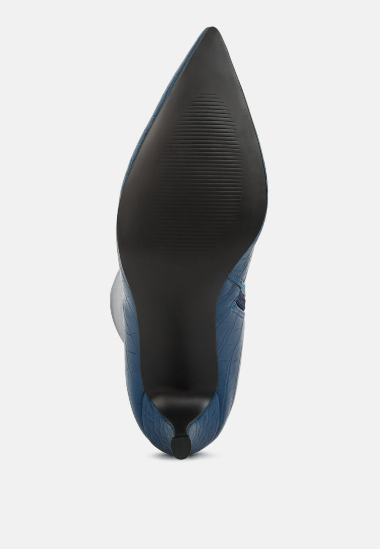 Uptown Pointed Mid Heel Calf Boots