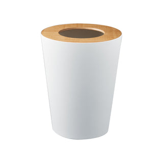 Trash Can - Round - Steel + Wood - By Baano