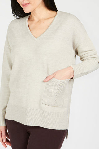 V-Neck Knit Sweater - By Baano