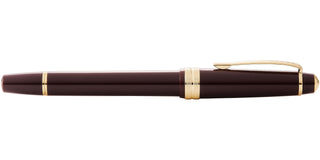 Bailey Light™ Polished Burgundy Resin and Gold Tone Rollerball Pen - By Baano