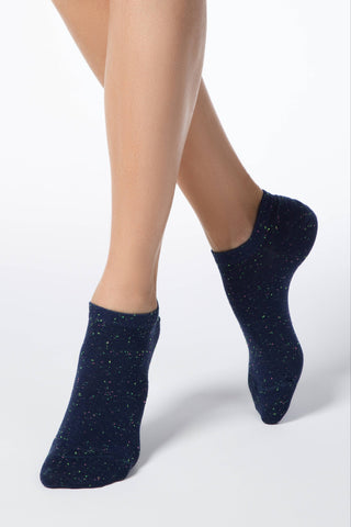 Cotton Ankle Socks Conte Active - 085 Knitted Colorful Pixels - By Baano