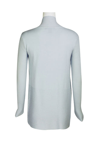 Joan Vass NY Open Front long Sleeve SharkBite Rib Detail Cardigan - By Baano