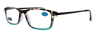 Vienna, (Premium) Reading Glasses High End Readers (Tortoise Shell Blue) Rectangular +1.25..+3 Magnifying Metal Thin Temple NY Fifth Avenue.