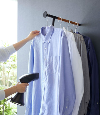 Leaning Clothes Hanger (64" H)  - Steel + Wood - By Baano