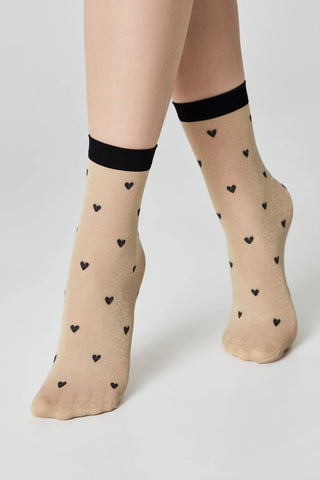 Shimmering Socks Conte Fantasy - "Hearts" Designs - By Baano
