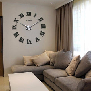 Wall Clock Promotion New Home Decor Large Roman Mirror 3D Wall Clock Mirror Surface Decorative Clock Large Wall Sticker Clock for Living Room Bedroom Office Home Decorations Fashion  Modern Quartz Clocks Living Room  Sticker Watch Stevvex