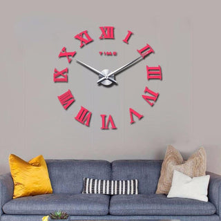 Wall Clock Promotion New Home Decor Large Roman Mirror 3D Wall Clock Mirror Surface Decorative Clock Large Wall Sticker Clock for Living Room Bedroom Office Home Decorations Fashion  Modern Quartz Clocks Living Room  Sticker Watch Stevvex