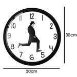 Wall Clock Silly Walk Wall Clock Comedy Creative Artwork Sweep Seconds Silent Funny Modern Silent Wall Watch Clock for Living Room Decor  Comedian Home Decor Novelty Wall Watch Funny Walking Silent Mute Clock Stevvex