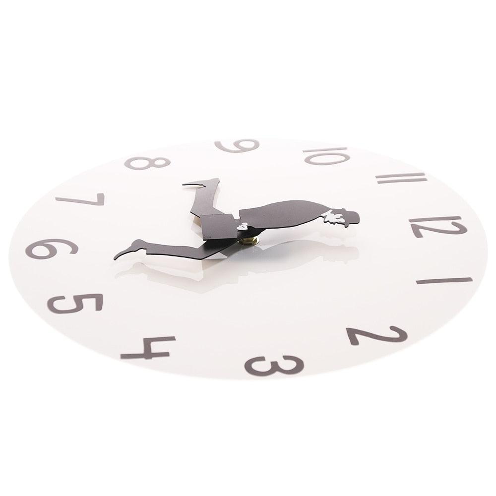 Wall Clock Silly Walk Wall Clock Comedy Creative Artwork Sweep Seconds Silent Funny Modern Silent Wall Watch Clock for Living Room Decor  Comedian Home Decor Novelty Wall Watch Funny Walking Silent Mute Clock Stevvex