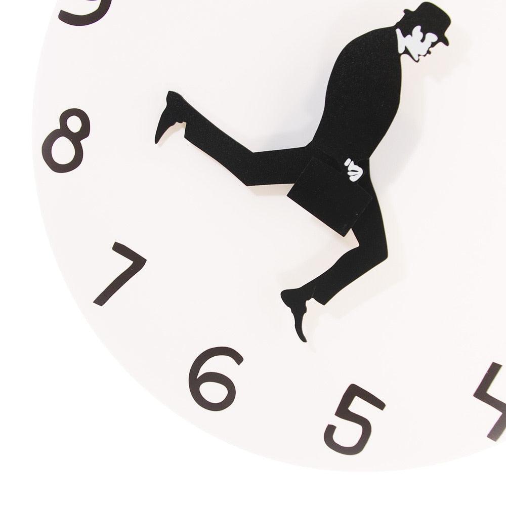 Wall Clock Silly Walk Wall Clock Comedy Creative Artwork Sweep Seconds Silent Funny Modern Silent Wall Watch Clock for Living Room Decor  Comedian Home Decor Novelty Wall Watch Funny Walking Silent Mute Clock Stevvex