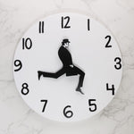 Wall Clock Silly Walk Wall Clock Comedy Creative Artwork Sweep Seconds Silent Funny Modern Silent Wall Watch Clock for Living Room Decor  Comedian Home Decor Novelty Wall Watch Funny Walking Silent Mute Clock Stevvex