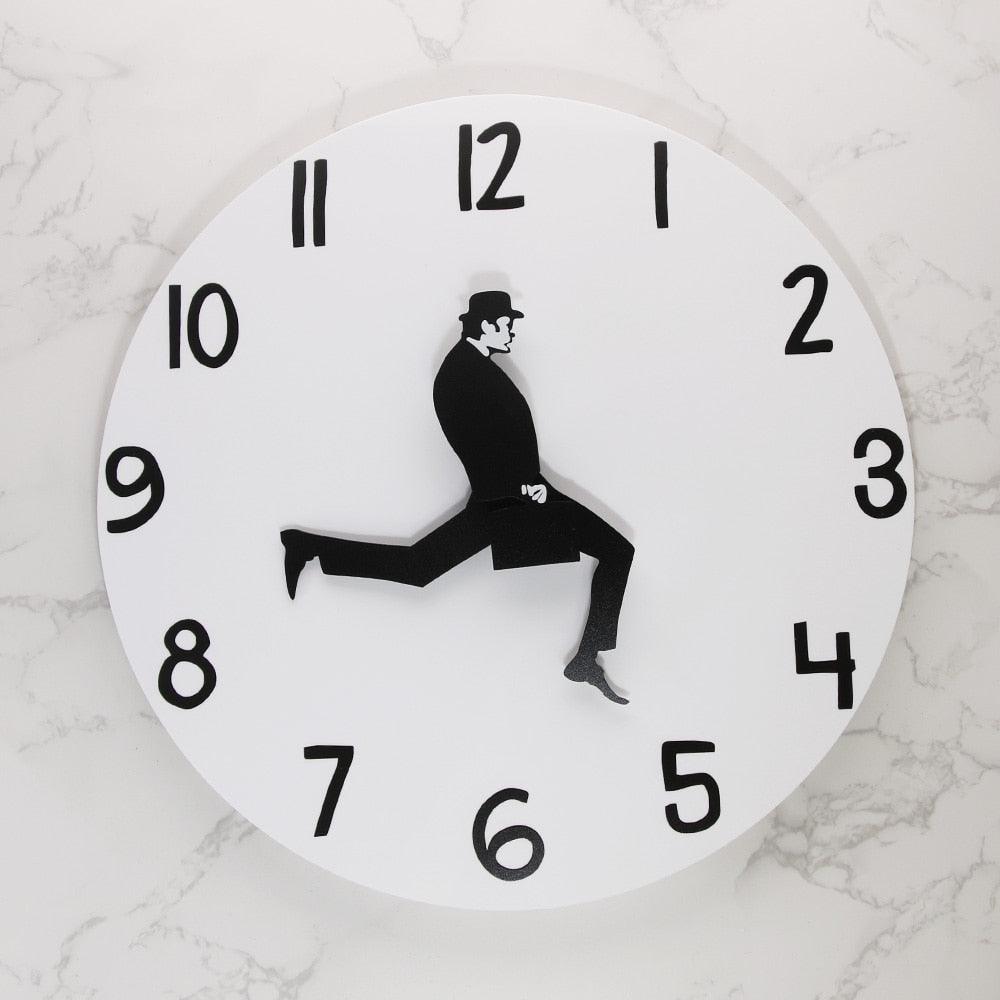 Wall Clock Silly Walk Wall Clock Comedy Creative Artwork Sweep Seconds Silent Funny Modern Silent Wall Watch Clock for Living Room Decor  Comedian Home Decor Novelty Wall Watch Funny Walking Silent Mute Clock Stevvex