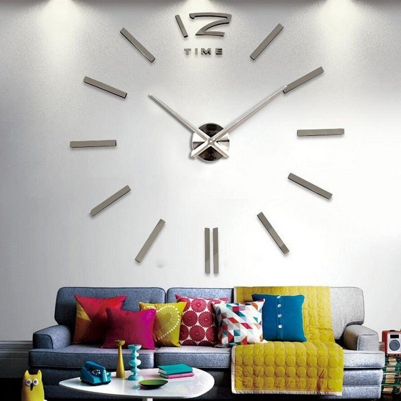 Wall Clock Watch Clocks 3D Frameless Wall Clock Large Stickers Wall Decoration for Living Room Bedroom 3D Acrylic Mirror Stickers Living Room Quartz Needle Europe Stevvex