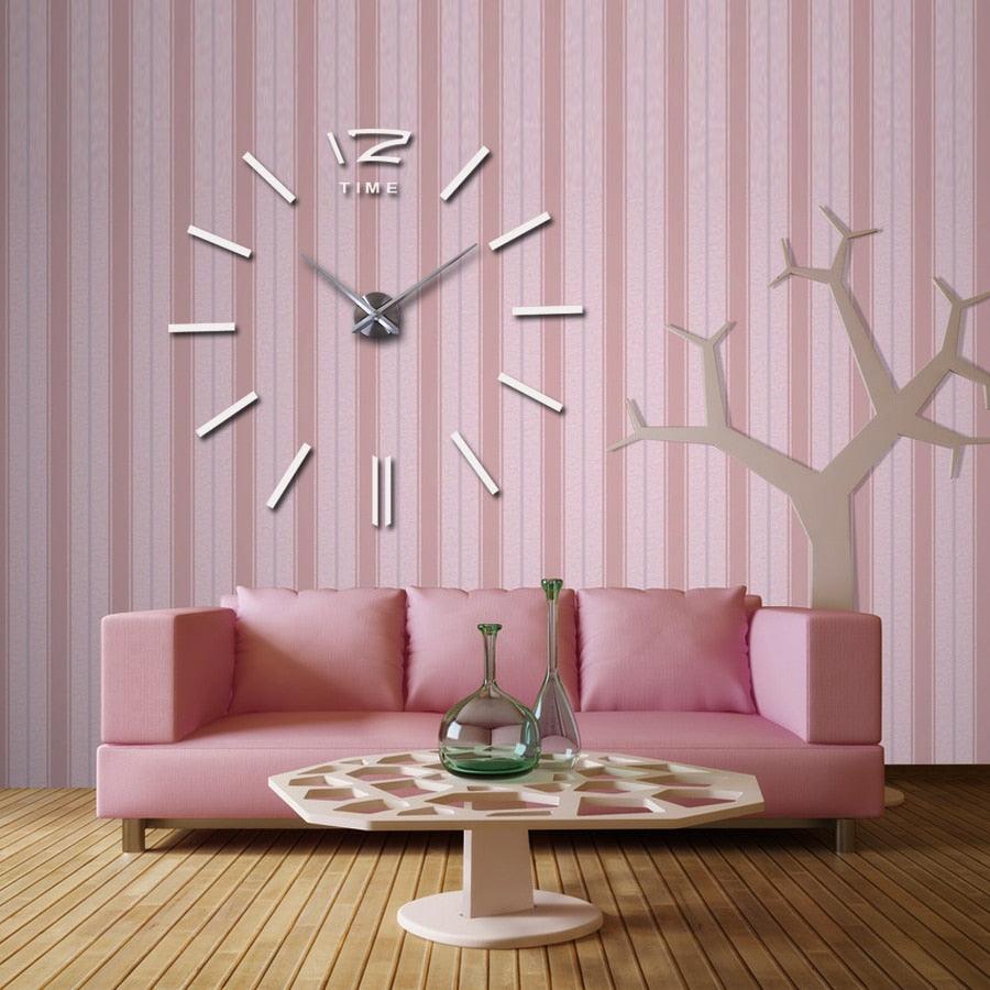 Wall Clock Watch Clocks 3D Frameless Wall Clock Large Stickers Wall Decoration for Living Room Bedroom 3D Acrylic Mirror Stickers Living Room Quartz Needle Europe Stevvex