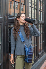 Navy Blue Shiny HydroBag® with Matching Solid Navy Strap