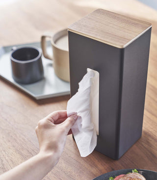 Two-Sided Tissue Case - Steel + Wood - By Baano