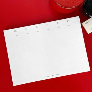 Weekly Desk Planners edged in Gold, Yellow, or Blush - By Baano