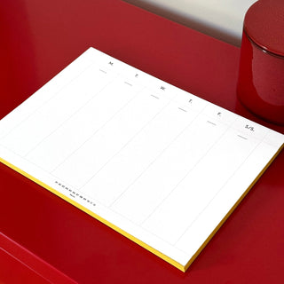 Weekly Desk Planners edged in Gold, Yellow, or Blush - By Baano