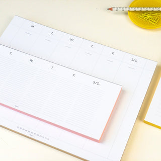 Weekly Desk Planners edged in Gold, Yellow, or Blush - By Baano