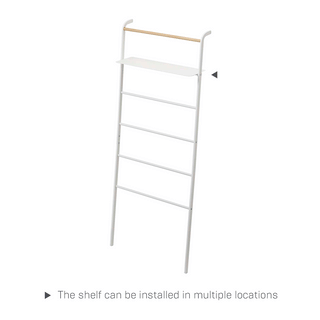 Leaning Storage Ladder With Shelf (63" H)  - Steel - By Baano