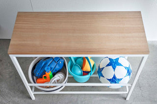 Entryway Storage Organizer & Bench (18" H)  - Steel + Wood - By Baano