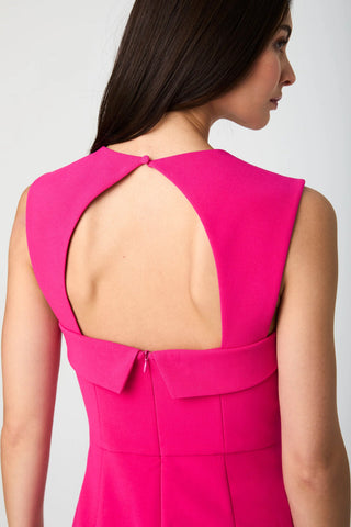 Whisper Foldover Square Neck Mini Dress- Cerise Pink