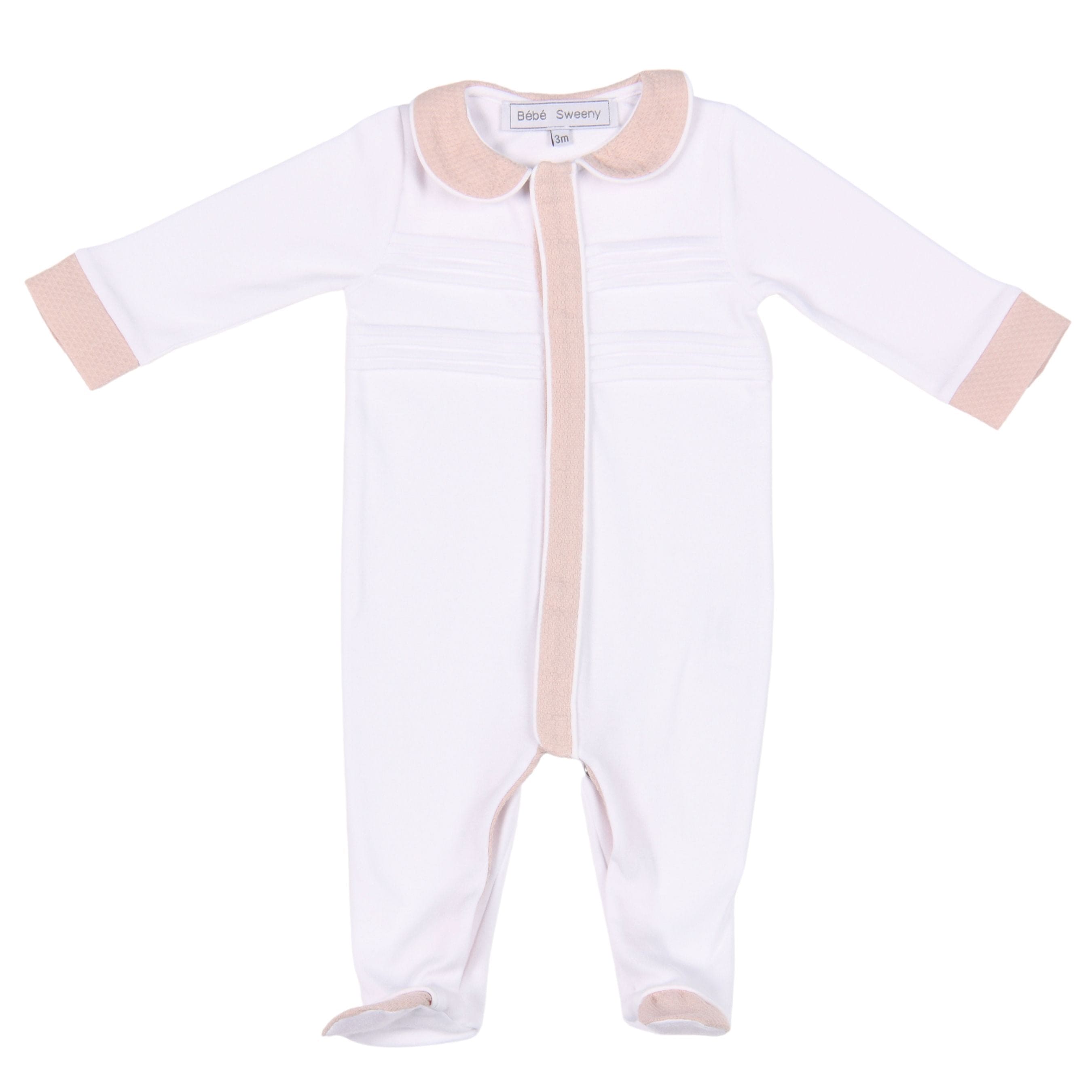 MON BEAU TROUSSEAU | Girls White & Dusty Rose Cotton All-in-One