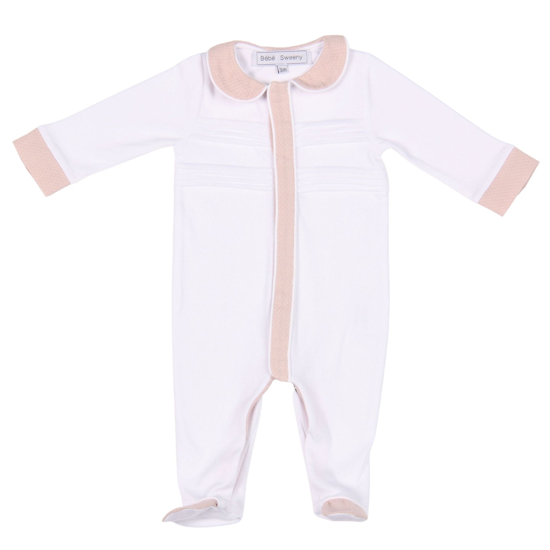 MON BEAU TROUSSEAU | Girls White & Dusty Rose Cotton All-in-One