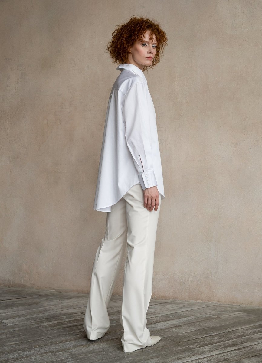 Seconda Oversized White Cotton Business Shirt ETNA