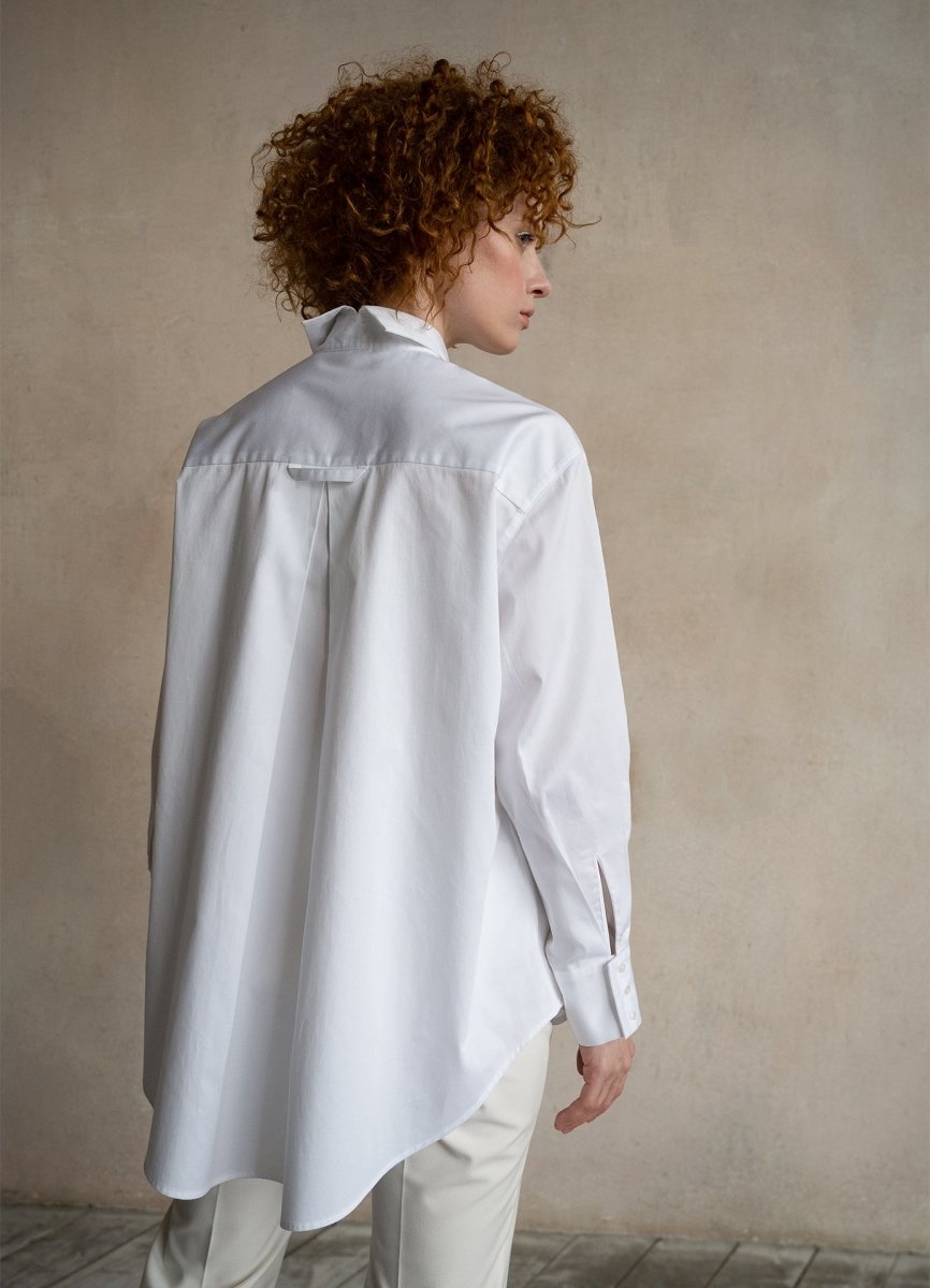 Seconda Oversized White Cotton Business Shirt ETNA