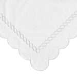 600 Thread Count Scallop Rope Embroidered Cotton Euro Sham Pair