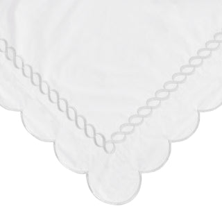 600 Thread Count Scallop Rope Embroidered Cotton Euro Sham Pair