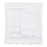 600 Thread Count Scallop Rope Embroidered Cotton Sheet Set