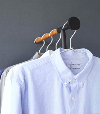 Leaning Clothes Hanger (64" H)  - Steel + Wood - By Baano