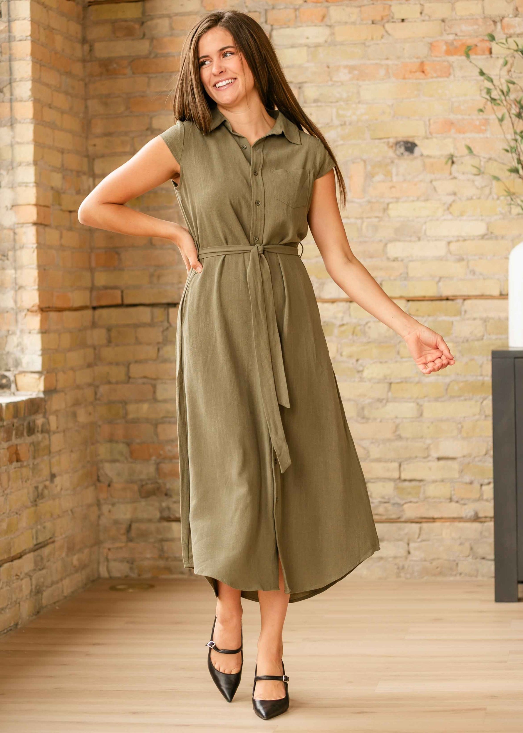 Willow Linen Midi Dress