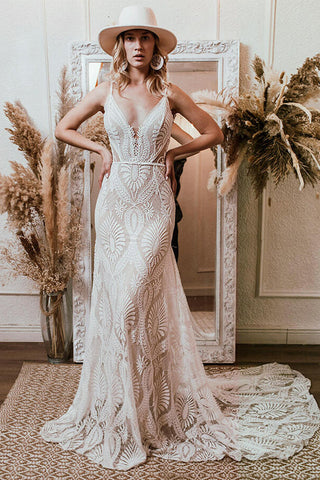 Willowby Bohemian Lace Wedding Dress - By Baano
