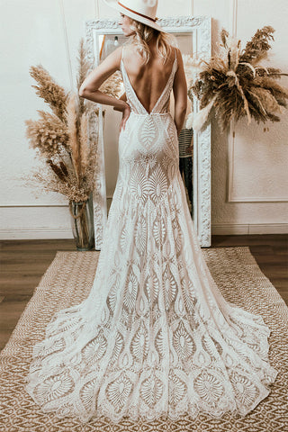 Willowby Bohemian Lace Wedding Dress - By Baano