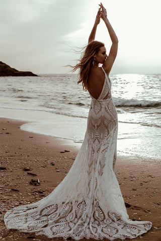 Willowby Bohemian Lace Wedding Dress - By Baano