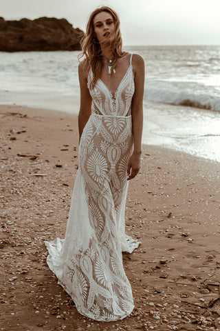 Willowby Bohemian Lace Wedding Dress - By Baano