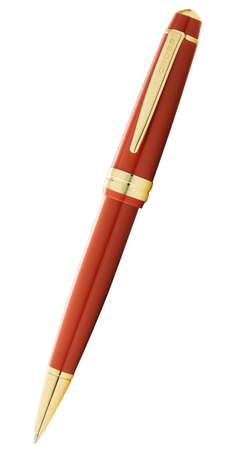 Bailey Light™ Polished Amber Resin and Gold Tone Ballpoint Pen - By Baano