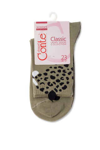 Cotton Socks Conte Classic 249 - Picot "Leopard" - By Baano