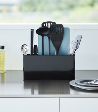 Utensil & Thin Cutting Board Holder - Steel - By Baano
