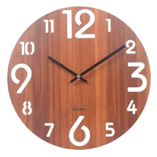 Wooden 3D Wall Clock Modern Design Nordic Brief Living Room Decoration Wooden Round Wall Clock Vintage Rustic Clock for Kitchen Bedroom Office Home Silent & Non-Ticking Large Numbers Kitchen Clock Art Hollow Wall Watch Home Decor 12 inch Stevvex