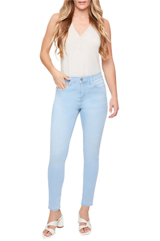 Royalty for Me by YM High Rise Waist Belt Hoop Button & Zipper Closure Front & Back Pockets Skinny Jeans with Perfect Tummy Control - By Baano