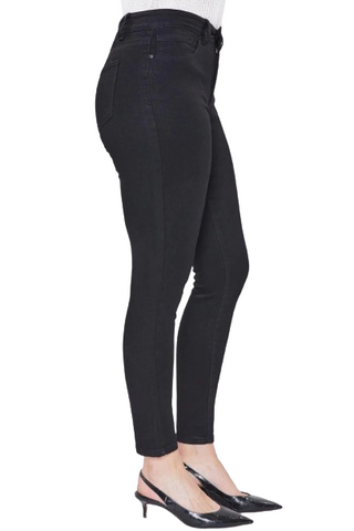 Royalty For Me By YMI High- Rise Skinny 1 Button Zipper Closure Belt Hoop Pockets Denim - By Baano
