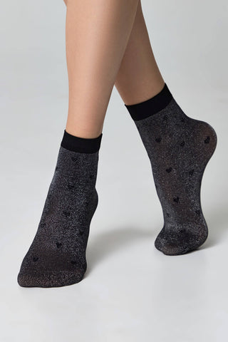 Shimmering Socks Conte Fantasy - "Hearts" Designs - By Baano