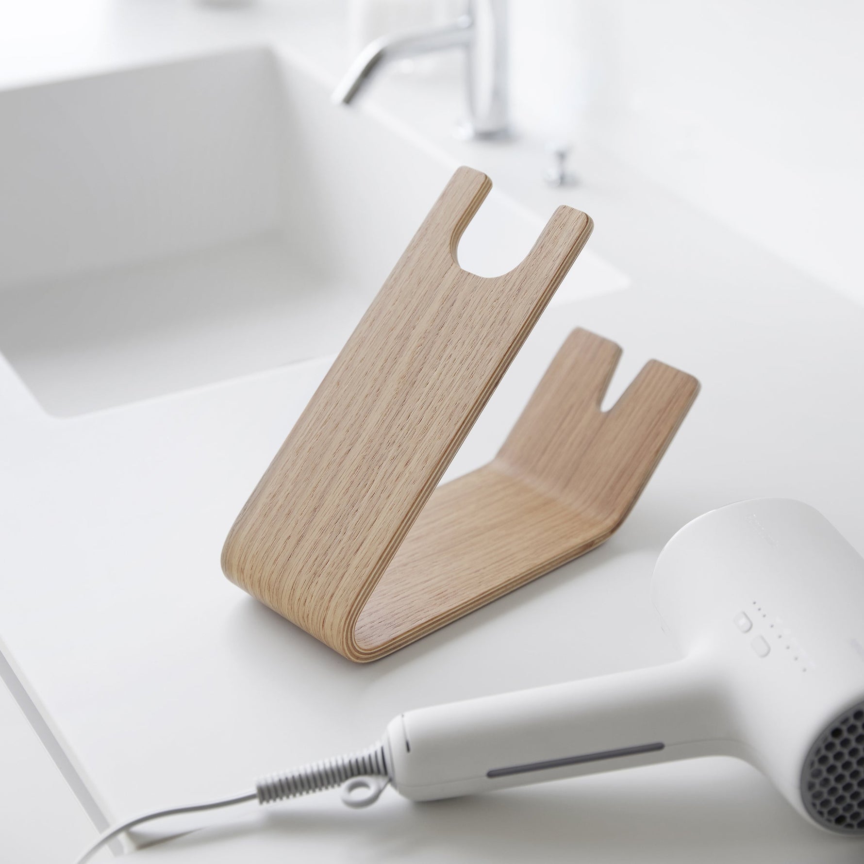 Hair Dryer and Iron Stand - Wood - By Baano